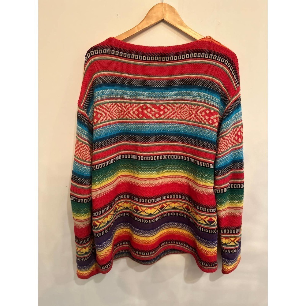 LRL Lauren Jean Co. Striped Southwestern Knit Sweater – Size XL - Picture 3 of 10